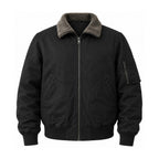 Airedale men's cotton fleece-lined bomber jacket — black front