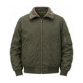 Airedale men's cotton fleece-lined bomber jacket — olive front