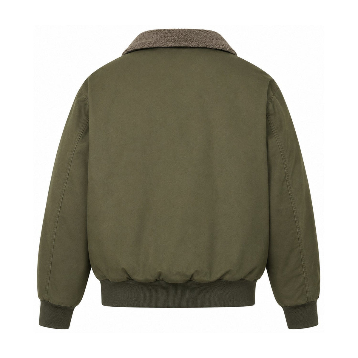 Airedale men's cotton fleece-lined bomber jacket — olive back