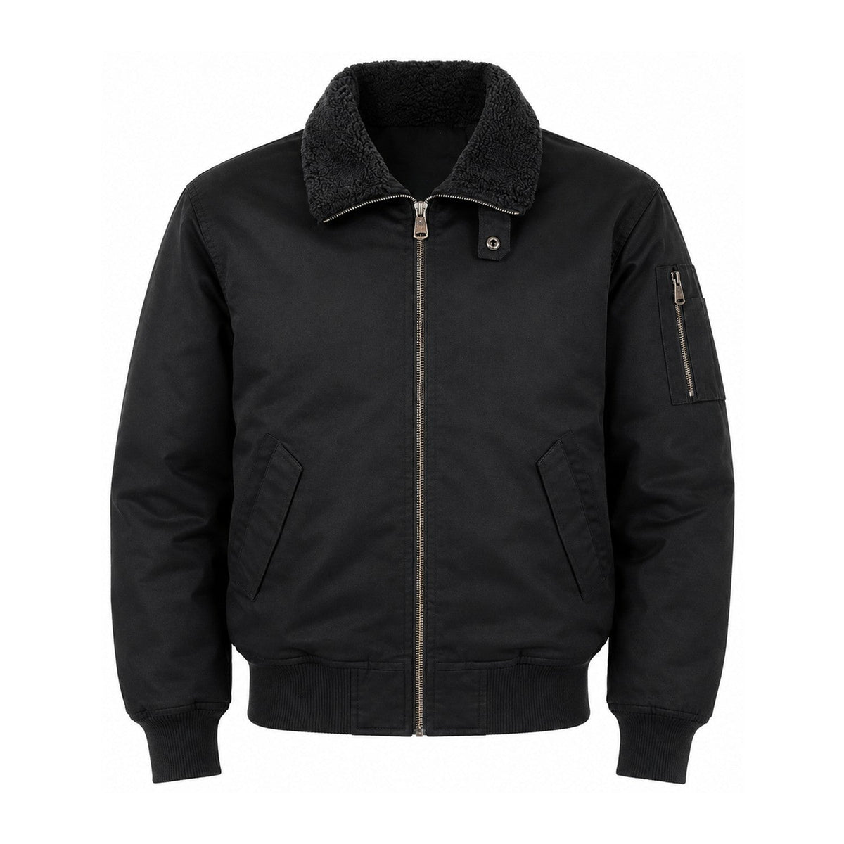 Hawkshead men's fleece-lined bomber jacket - black front