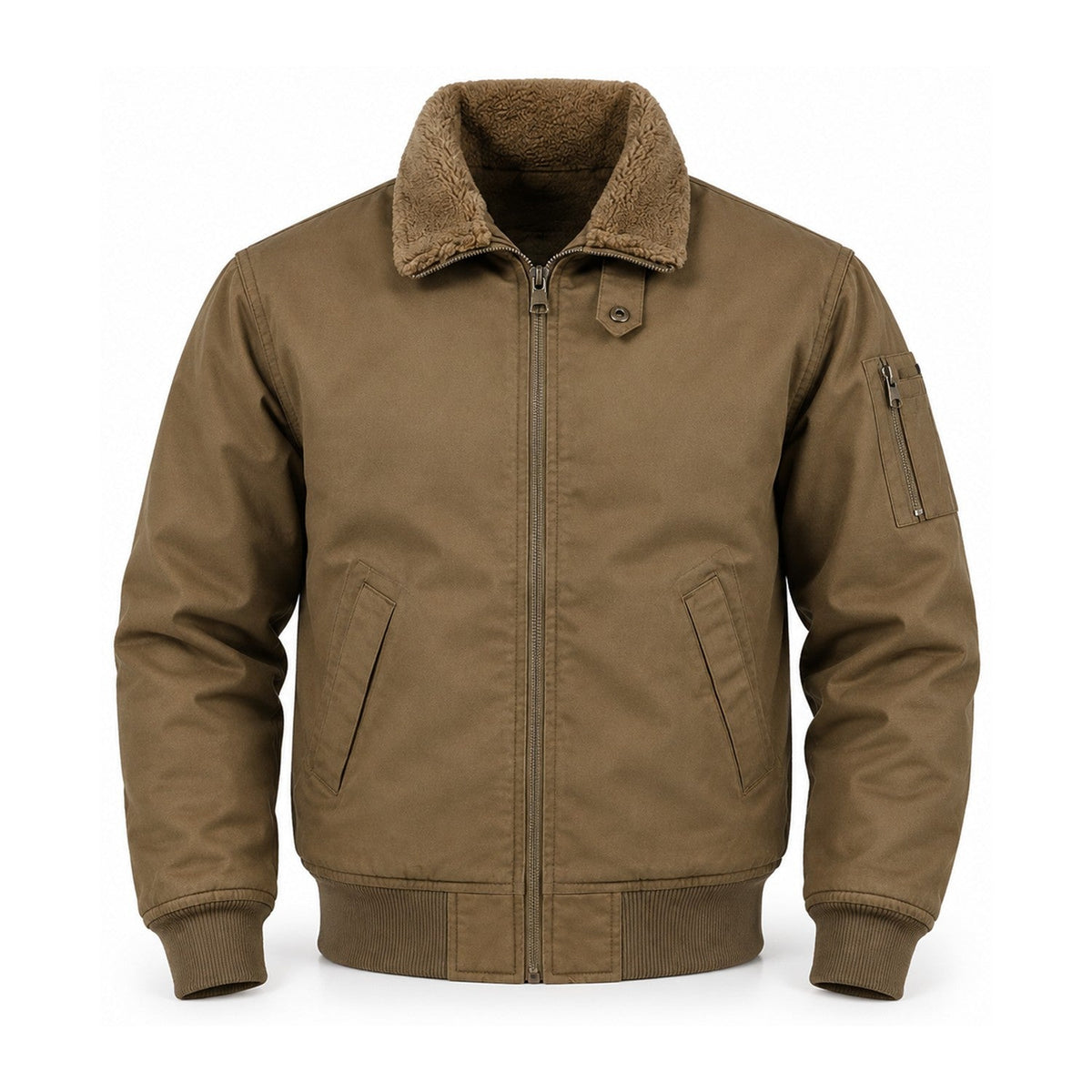 Hawkshead men's fleece-lined bomber jacket - khaki front