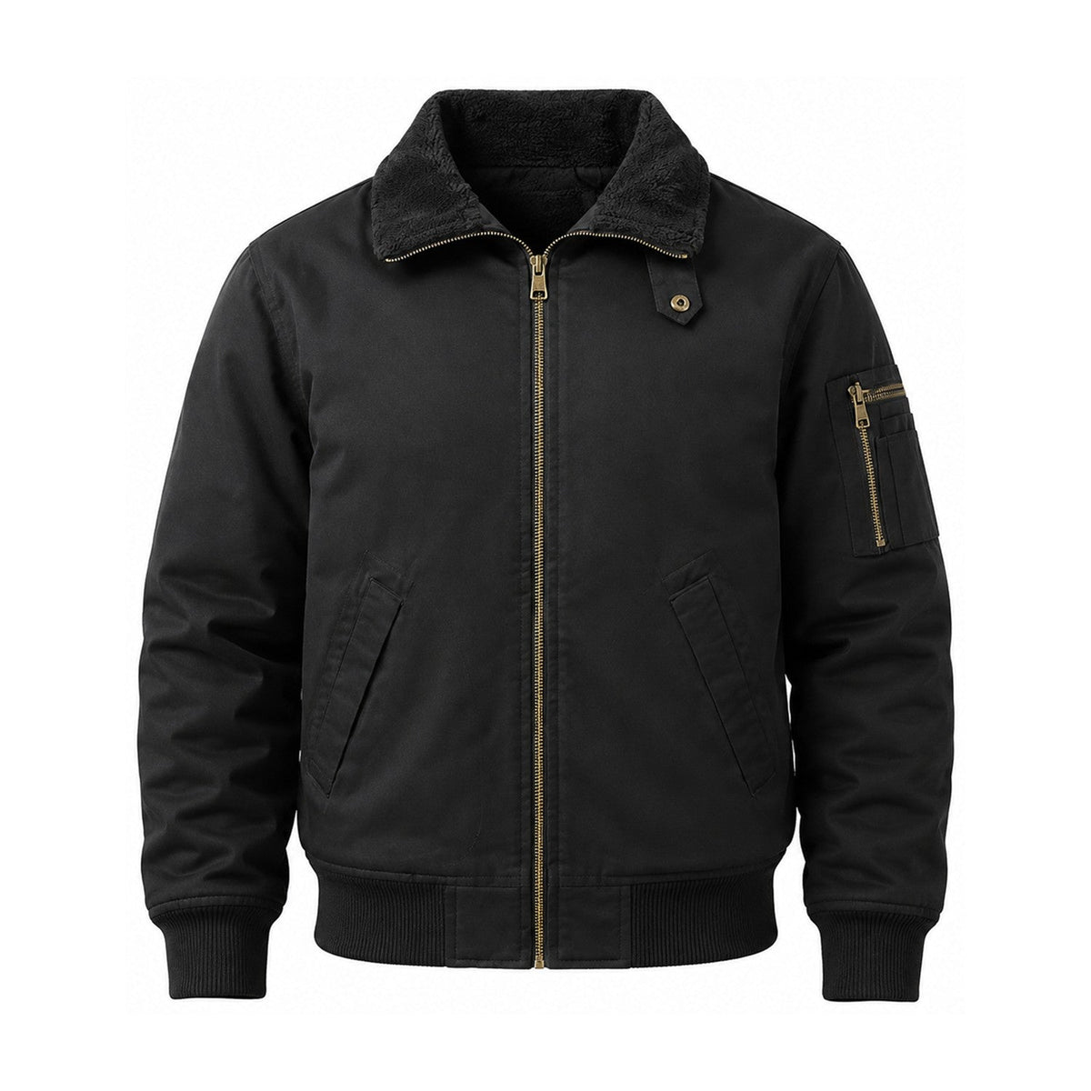 Sedbergh men's fleece-lined bomber jacket — black front