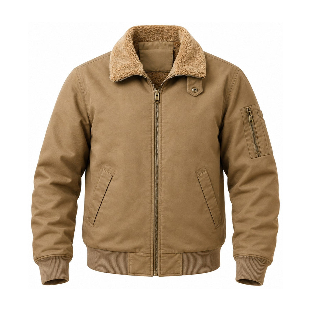 Sedbergh men's fleece-lined bomber jacket — khaki front