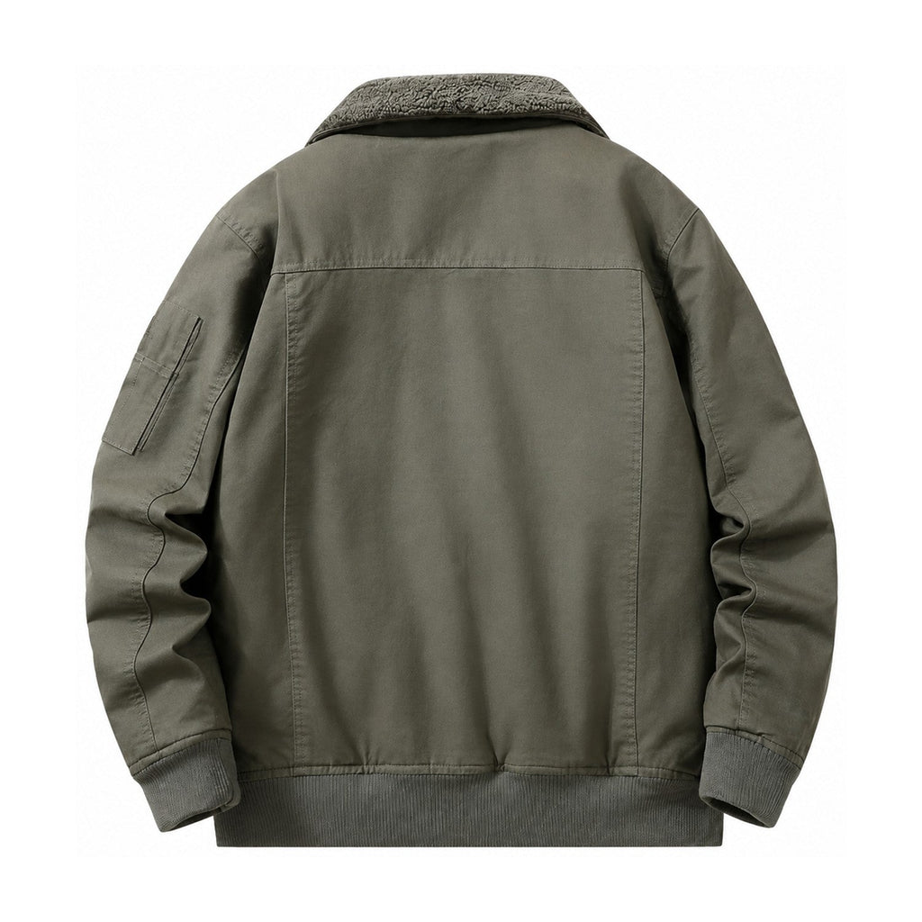 Sedbergh men's fleece-lined bomber jacket — olive back