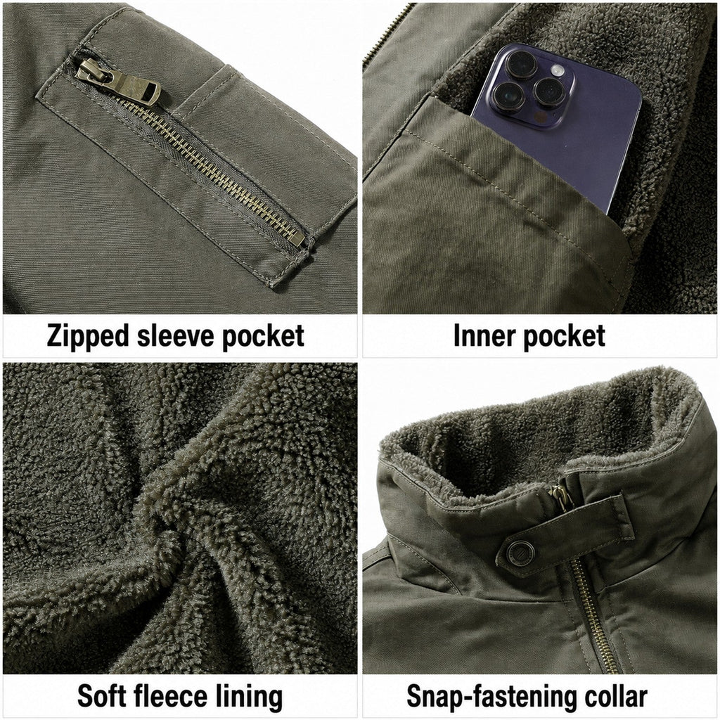 Sedbergh men's fleece-lined bomber jacket — details