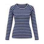 Acomb women's merino wool base layer - navy-stripe