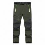 AC200001 men's fleece-lined softshell trousers in Army Green, front view