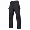 Dovedale men's fleece-lined cargo walking trousers: Black front view