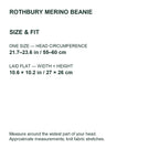 Rothbury merino wool beanie — size guide