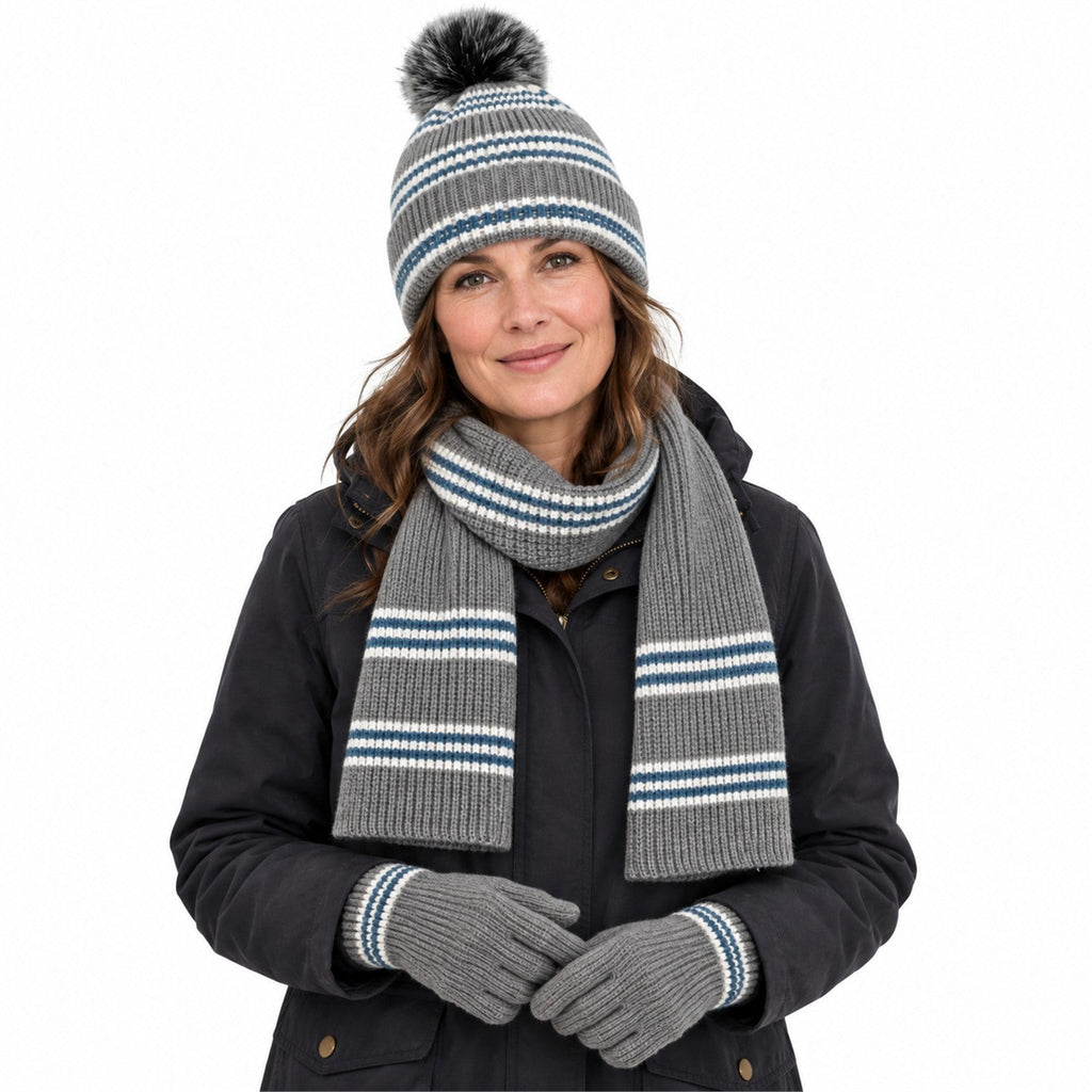 Alnmouth women's striped winter set – model white