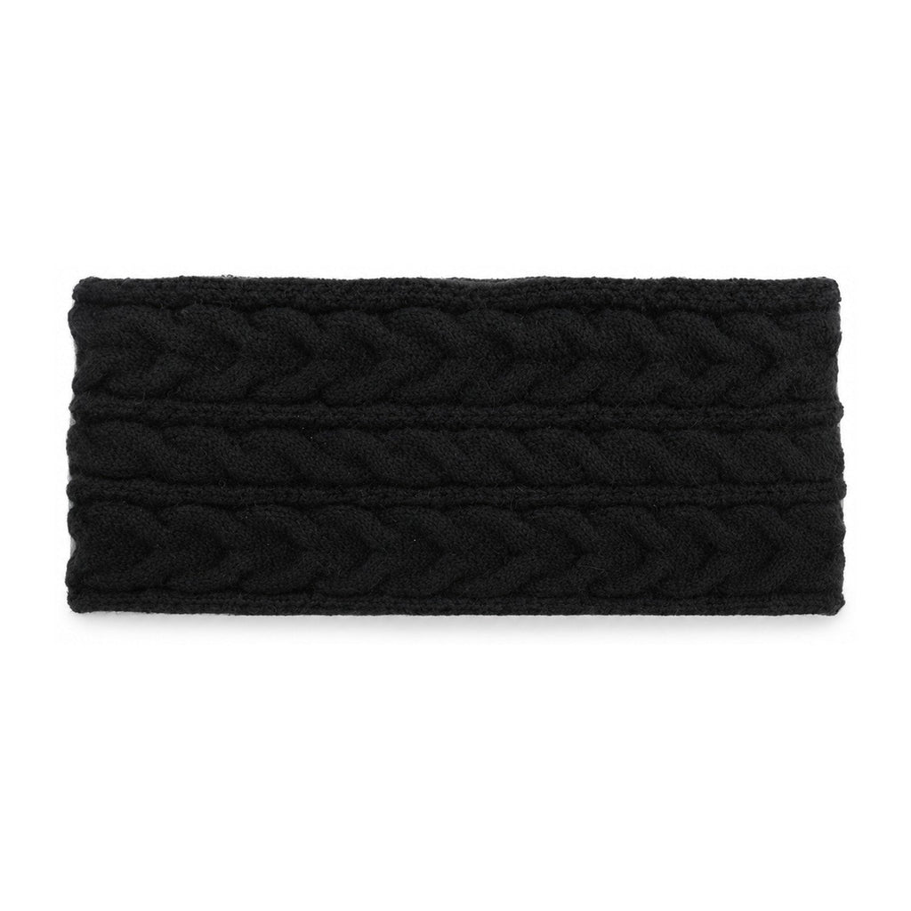 Aysgarth cable-knit earwarmer headband – black