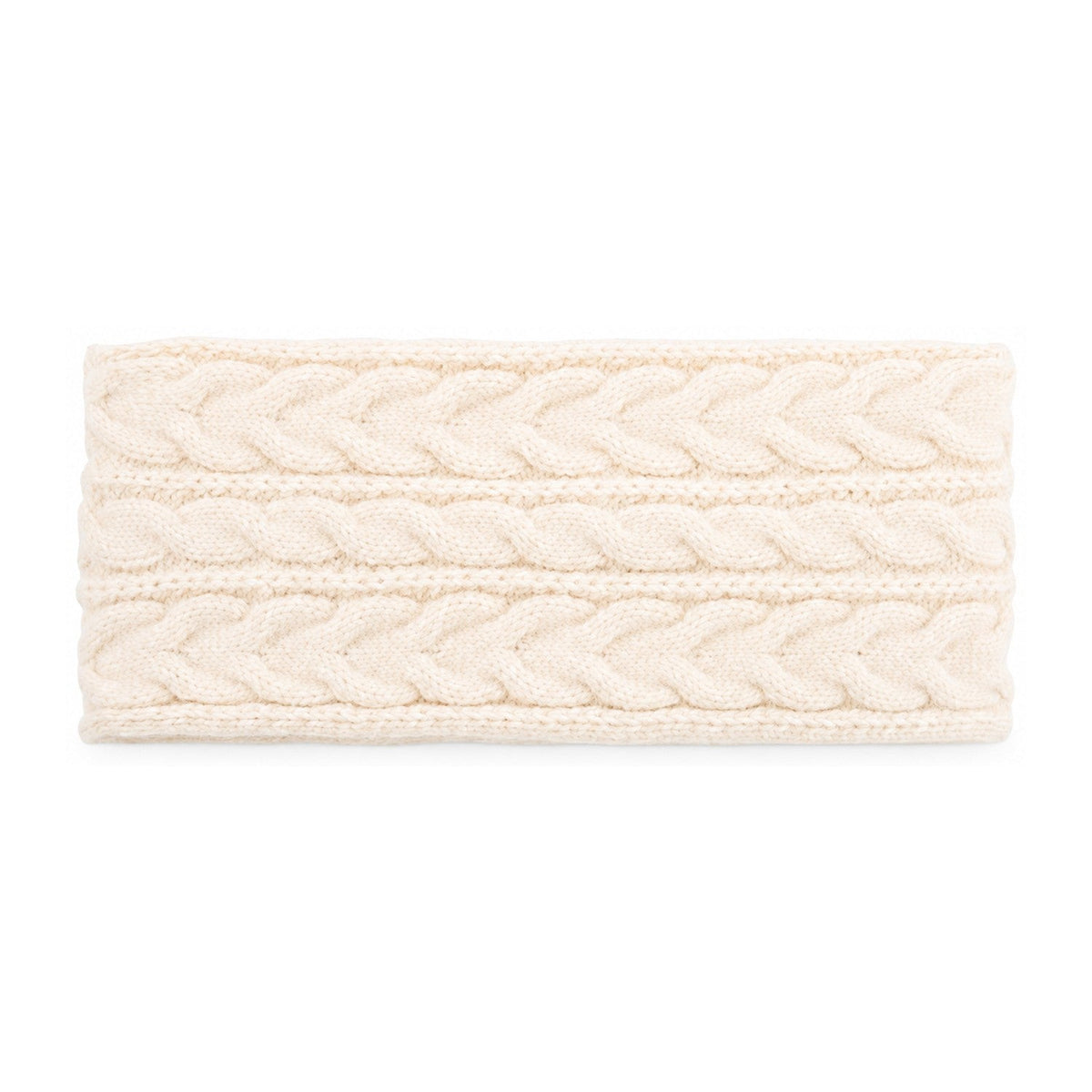 Aysgarth cable-knit earwarmer headband – ivory