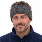 Aysgarth cable-knit earwarmer headband – model white