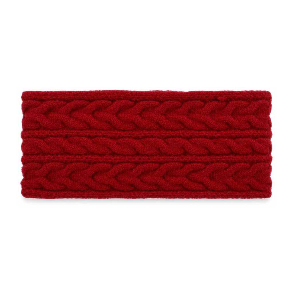 Aysgarth cable-knit earwarmer headband – red