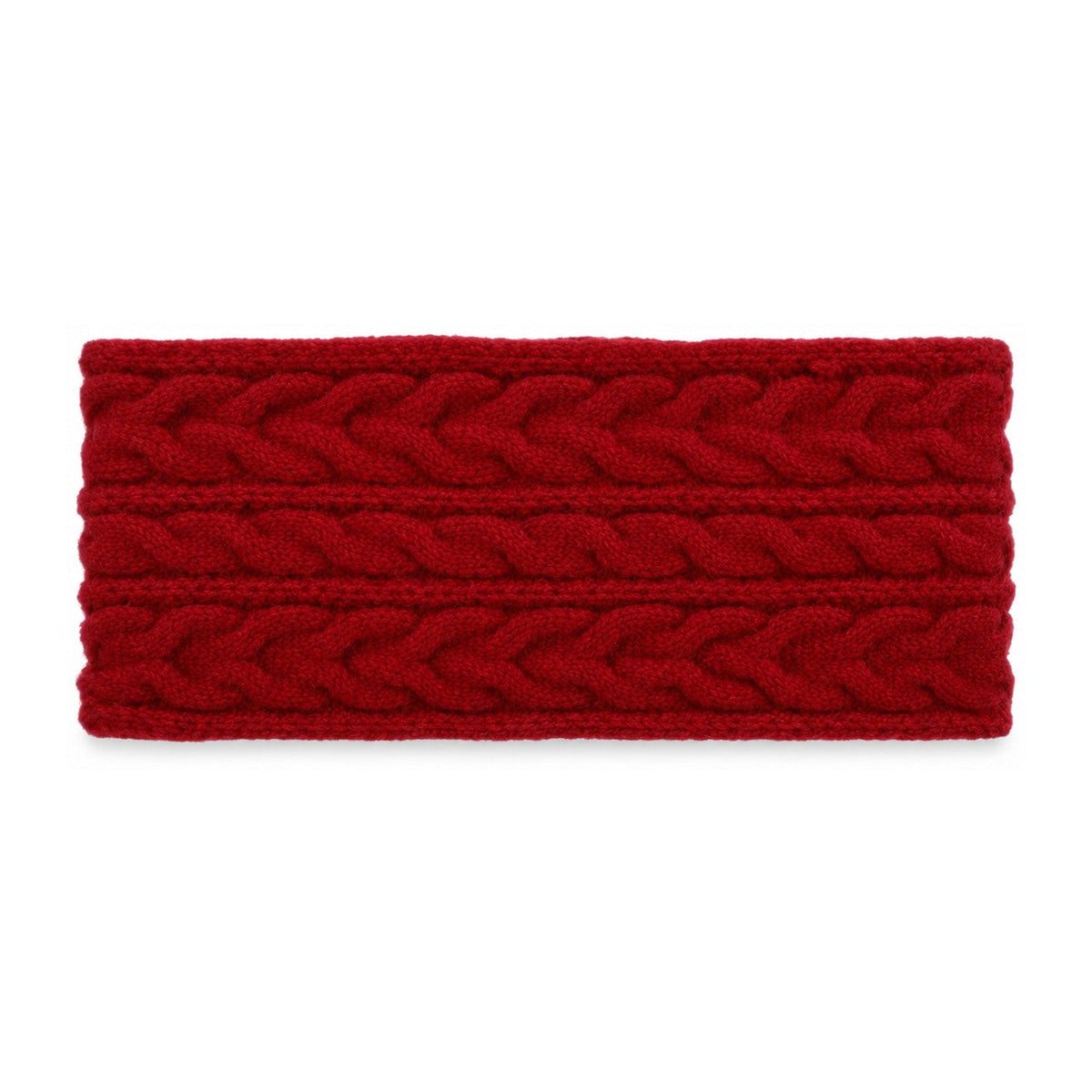 Aysgarth cable-knit earwarmer headband – red
