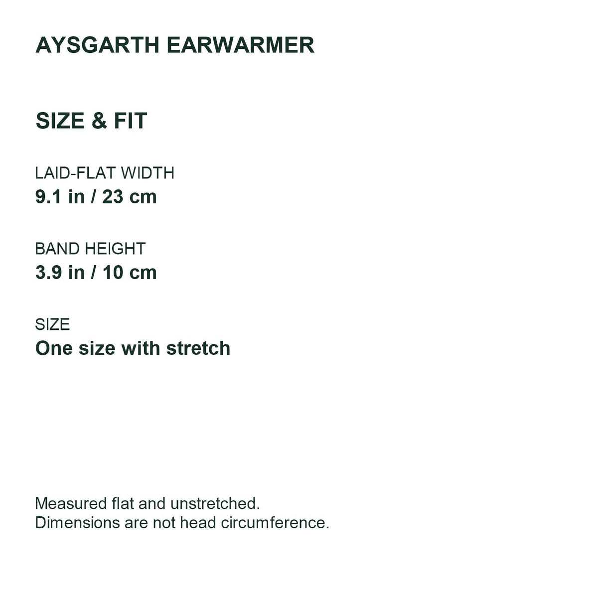 Aysgarth cable-knit earwarmer headband – size guide