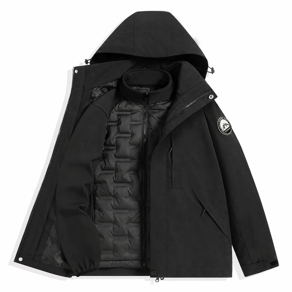 Angular Core AC102006 Black 3-in-1 waterproof jacket with detachable down liner
