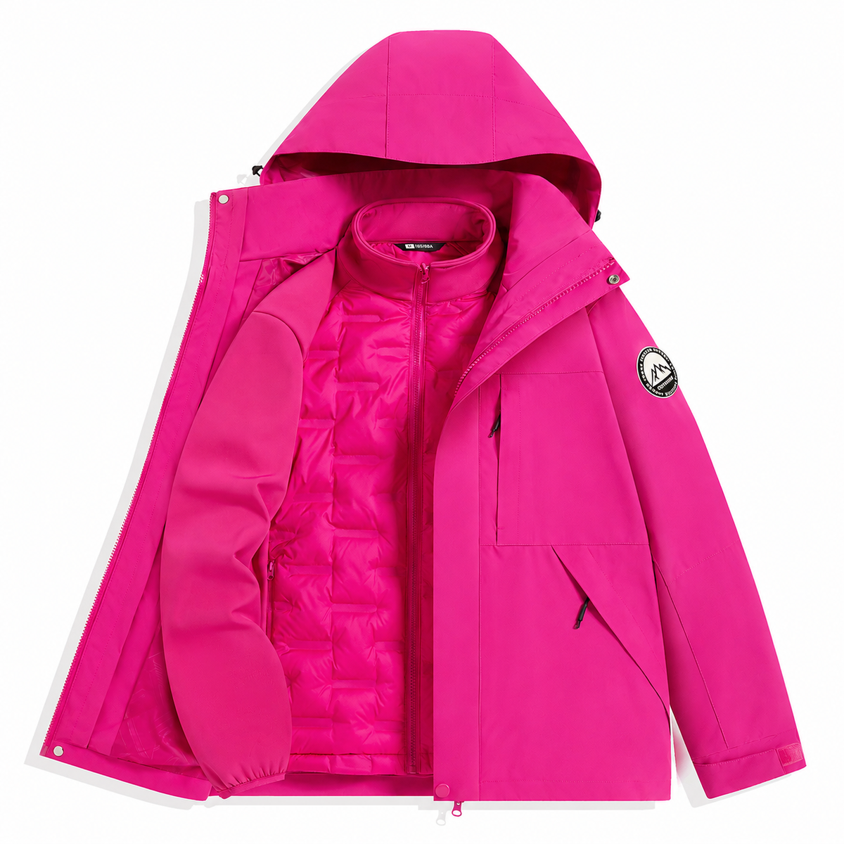 Angular Core AC102006 Hot Pink 3-in-1 waterproof jacket with detachable down liner