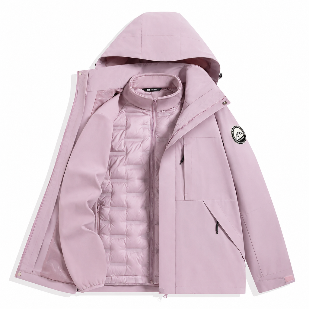 Angular Core AC102006 Pink 3-in-1 waterproof jacket with detachable down liner