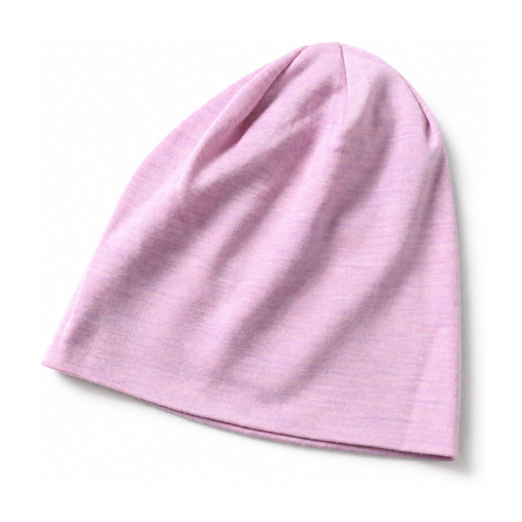 Bellingham Double-Layer Merino Wool Beanie in Pink - white background