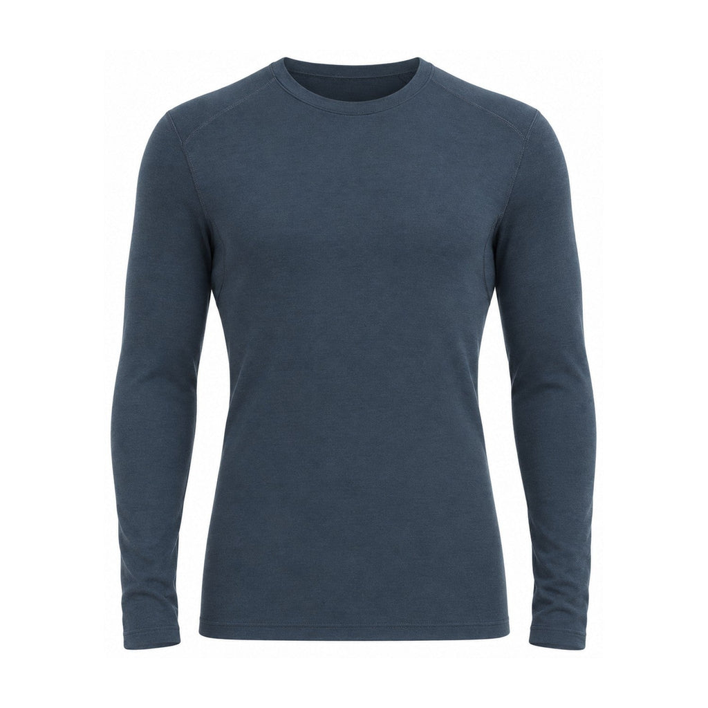 Birtley Men's Merino Wool Base Layer in Blue Grey – white background
