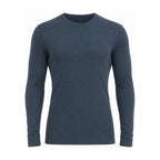 Birtley Men's Merino Wool Base Layer in Blue Grey – white background