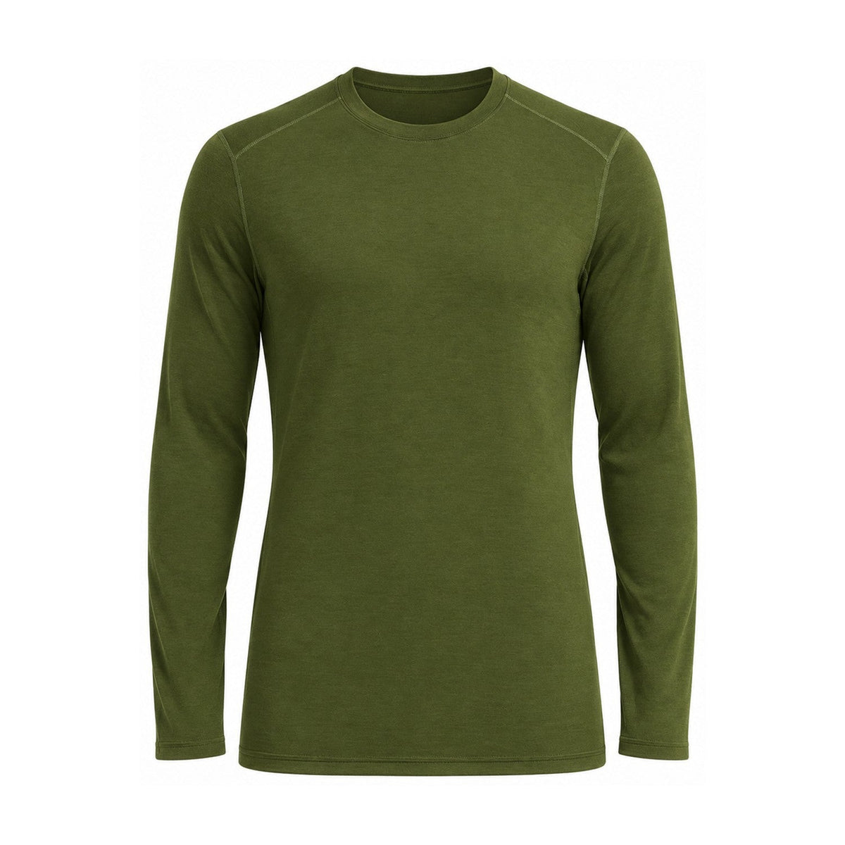 Birtley Men's Merino Wool Base Layer in Olive – white background