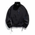 Grizedale men's smock jacket in Black on white