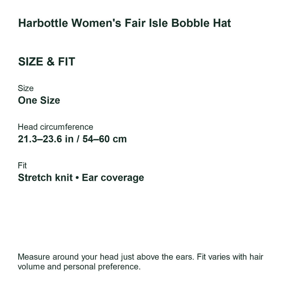 Harbottle women's Fair Isle bobble hat – size