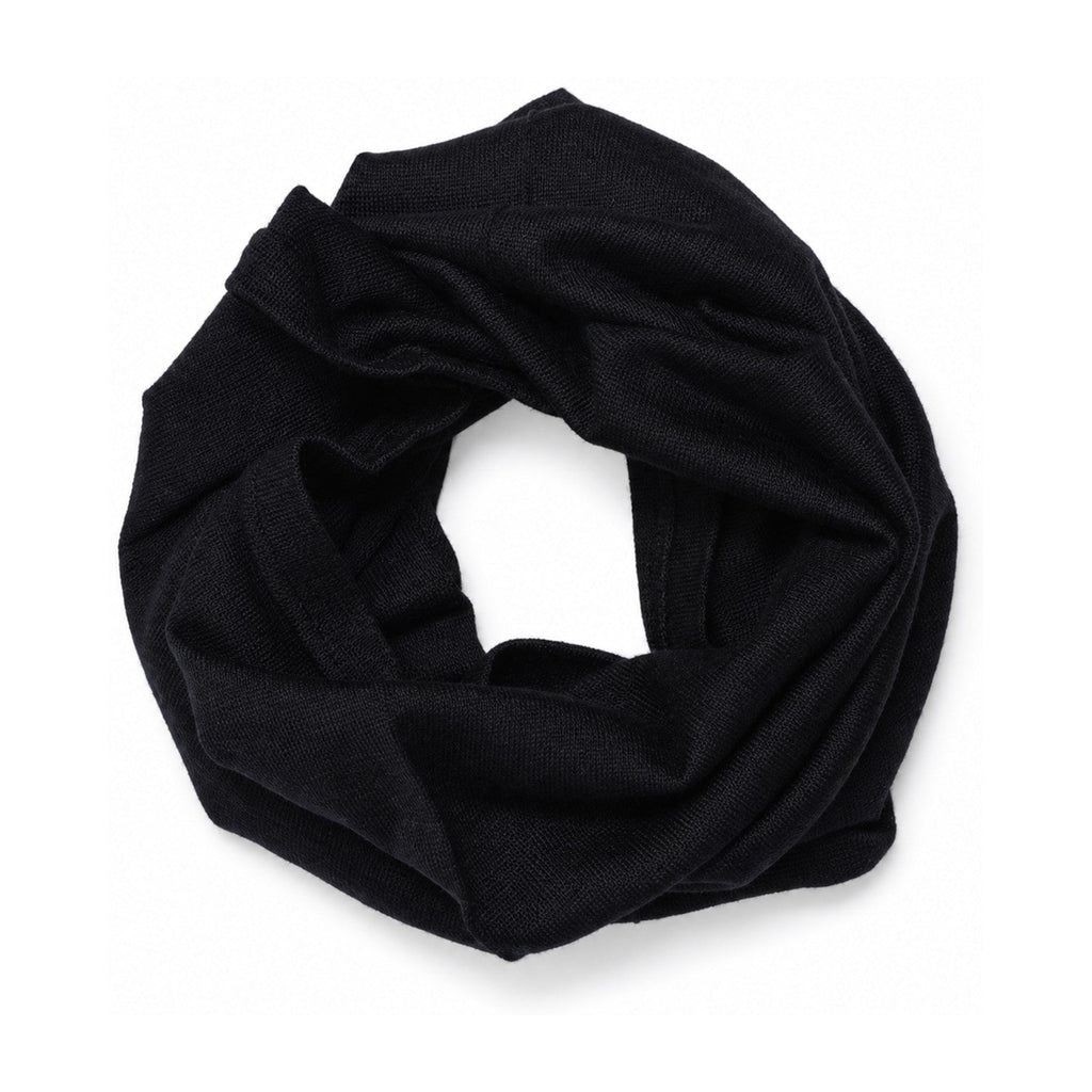Hexham Merino Wool Neck Gaiter in Black - white background