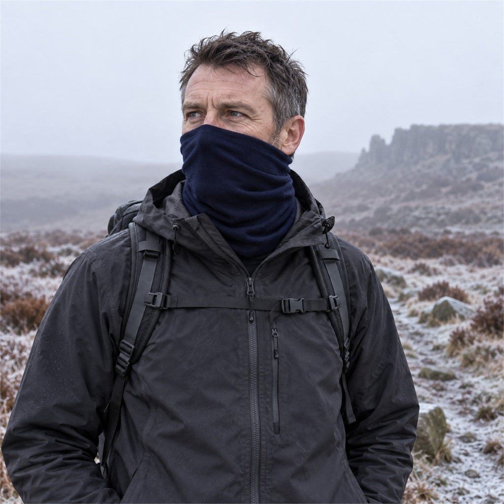 Hexham Merino Wool Neck Gaiter - outdoor navy