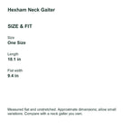 Hexham Neck Gaiter size guide in inches