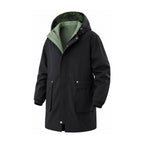Lowther men's longline hooded jacket in Black, standard lining, front view