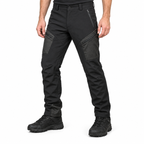 Grampus fleece-lined softshell trousers in Black, waist-down styling illustration