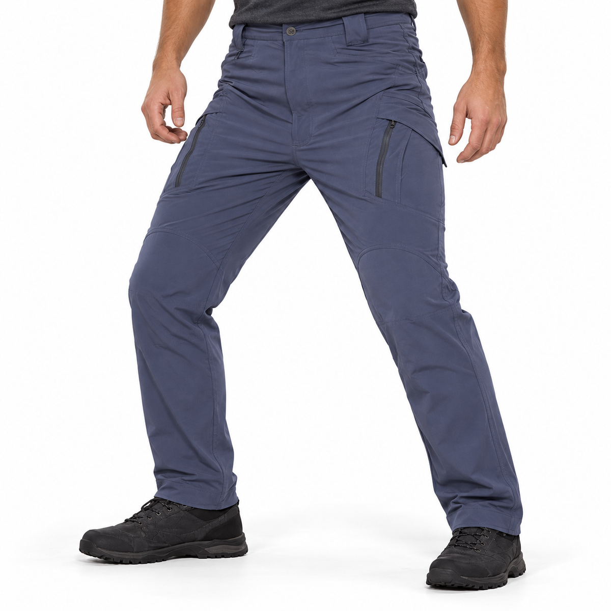 IX9 outdoor trousers in Grey, waist-down styling illustration