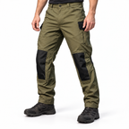 Urban Cargo trousers in Ranger Green, waist-down styling illustration