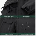 Tamar jacket hood cuffs pockets and water-repellent shell details