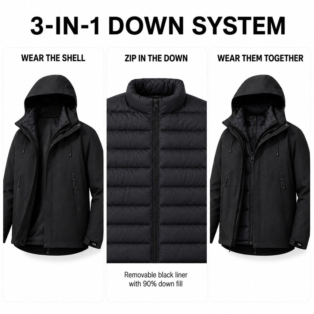 Pennine Men's Seam-Sealed 3-in-1 Down Jacket