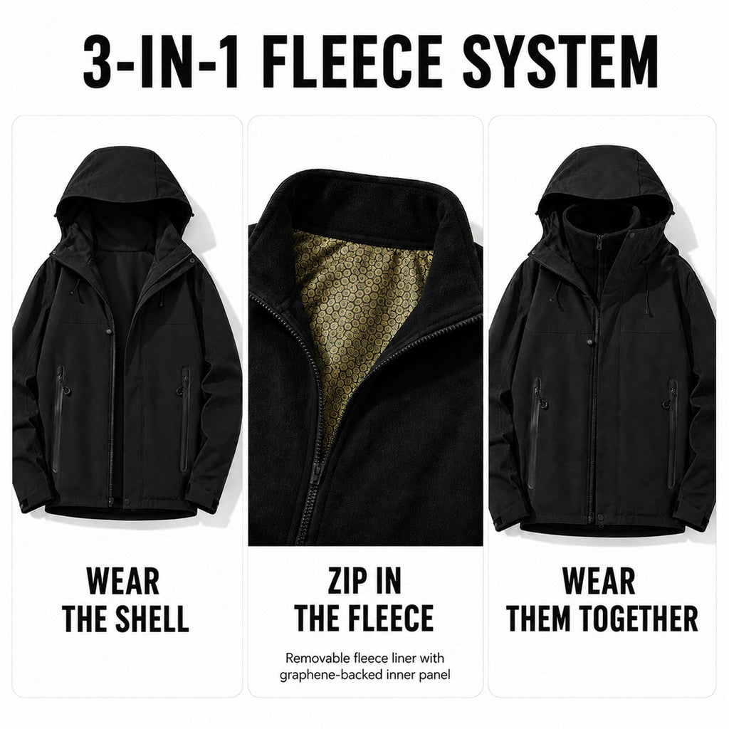 Pennine Men's Seam-Sealed 3-in-1 Fleece Jacket